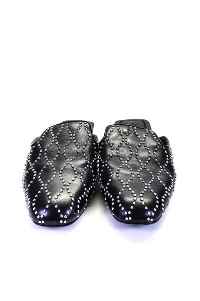 Alexander Wang Womens Leather Studded Slip On Flats Mules Black Size 37 7