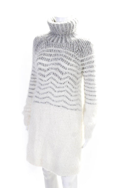 Sleeping On Snow Anthropologie Womens Turtleneck Sweater Dress Cream Size S