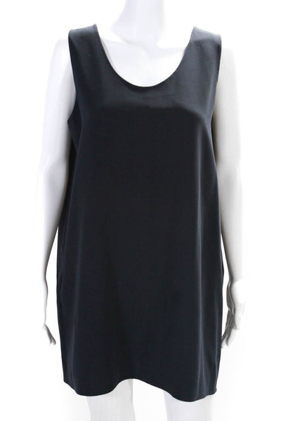 The Row Womens Sleeveless Scoop Neck Mini Shift Dress Navy Blue Size Large