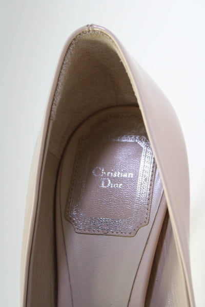 Christian Dior Womens Clear Stiletto Patent Leather Pumps Beige Size 36