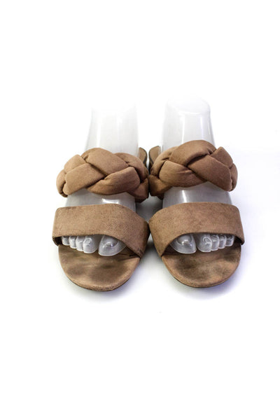 Circus by Sam Edelman Womens Braided Faux Suede Slides Sandals Brown Size 8.5