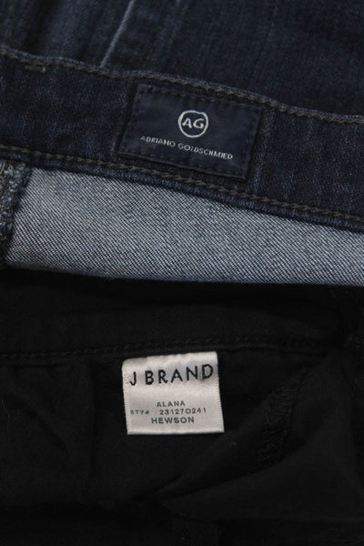 J Brand AG Womens Zipper Fly High Rise Skinny Jeans Black Blue Size 25 26 Lot 2