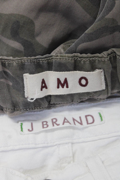 Amo J Brand Womens Camouflage Pants Skinny Jeans White Brown Size XS 26 Lot 2