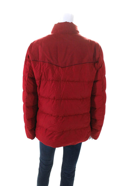 Ines De La Fressange x Uniqlo Womens Canvas Yoke Puffer Coat Red Size Large