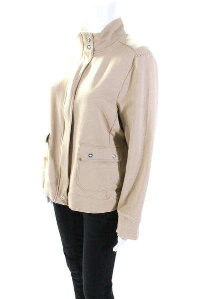 LRL Lauren Active Ralph Lauren Womens Snap Pocket Full Zip Jacket Beige Size XL