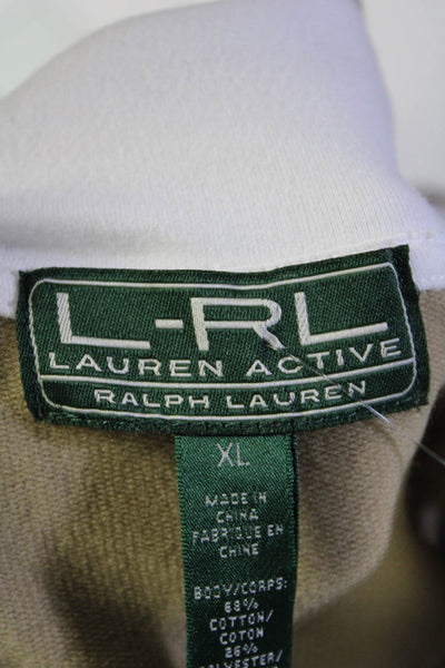 LRL Lauren Active Ralph Lauren Womens Snap Pocket Full Zip Jacket Beige Size XL