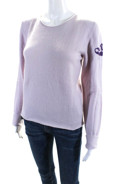 Lucien Pellat-Finet Womens Scoop Neck Cashmere Sweater Lavender Size Large