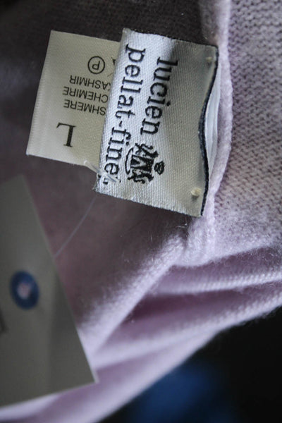 Lucien Pellat-Finet Womens Scoop Neck Cashmere Sweater Lavender Size Large