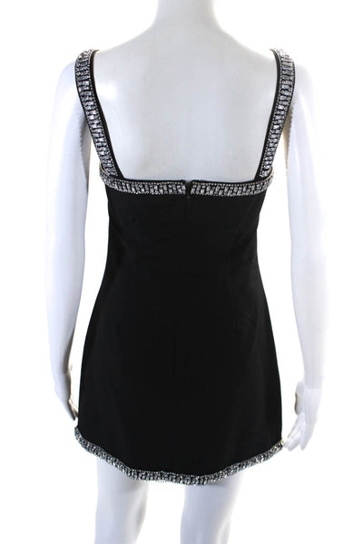 House of Harlow 1960 Womens Black Embellished Sleeveless Mini Dress Size 4