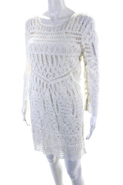 Twelfth Street by Cynthia Vincent Womens Lace Overlay Dress White Size Small