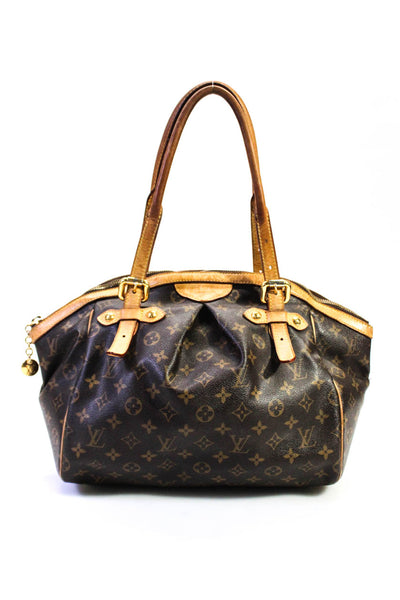 Louis Vuitton Womens Tivoli Monogram Canvas Top Handle Tote Handbag Brown