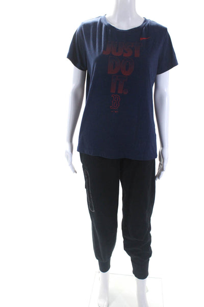 Nike Womens Graphic Short Sleeve Tee Shirt Sweatpants Size Medium Lot 2