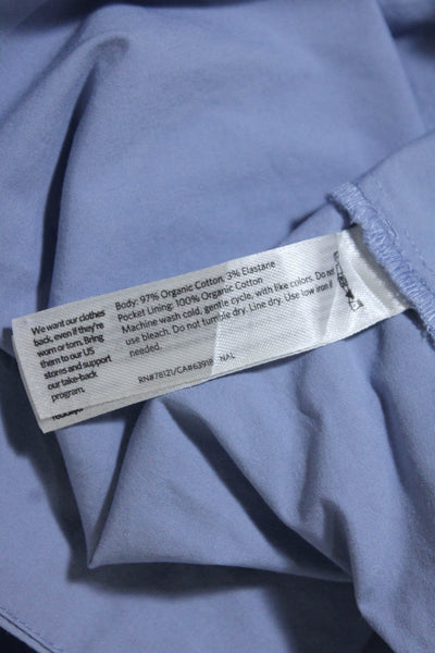 Eileen Fisher Womens Blue V-Neck Sleeveless Pockets A-Line Dress Size L