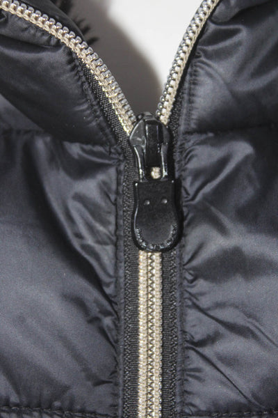Save The Duck Womens Full Zipper High Neck Puffer Coat Black Size Small