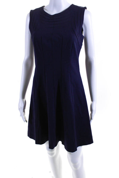 Ted Baker London Womens Back Zip Crew Neck A Line Dress Purple Size 2