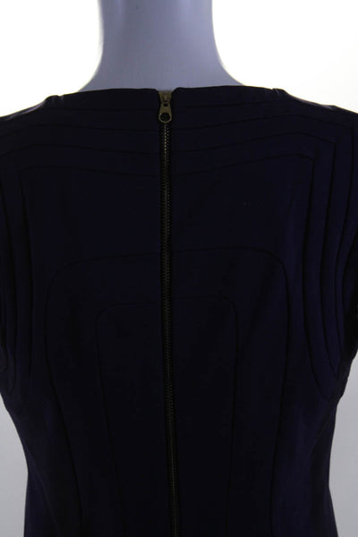 Ted Baker London Womens Back Zip Crew Neck A Line Dress Purple Size 2