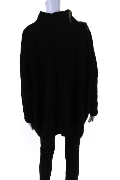 Calvin Klein Womens Turtleneck Dolman Sleeve Poncho Sweater Black Size L/XL