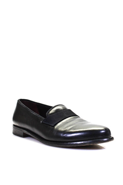 Salvatore Ferragamo Mens Leather Slip On Dress Shoes Loafers Black Size 13 D