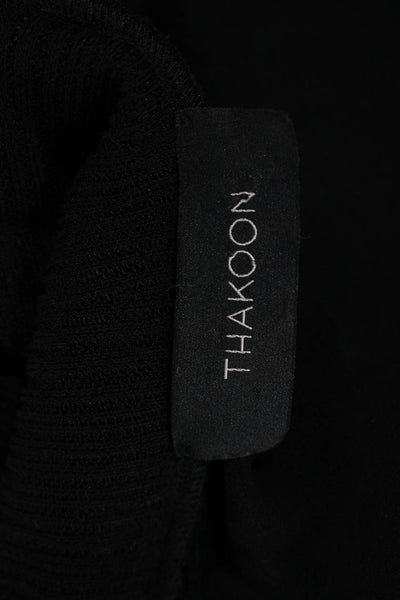 Thakoon Womens Silk Mock Neck Long Sleeves Pullover Blouse Black Size 6