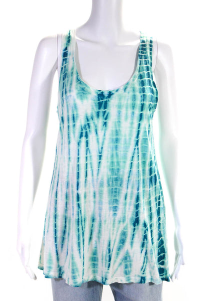 Show Me Your Mumu Womens Tie Dye Print Tank Top Blue Green Size Extra Small