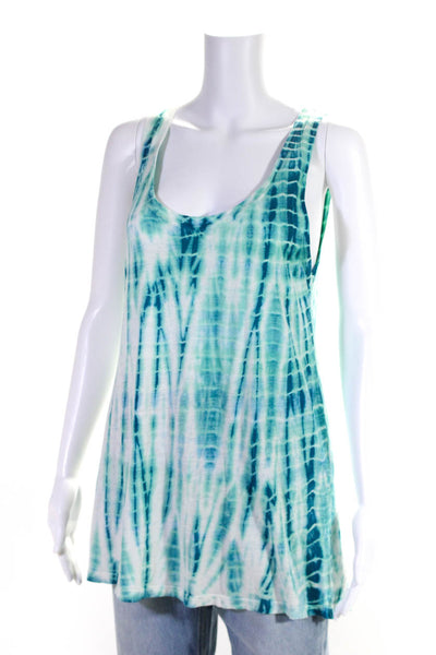 Show Me Your Mumu Womens Tie Dye Print Tank Top Blue Green Size Extra Small