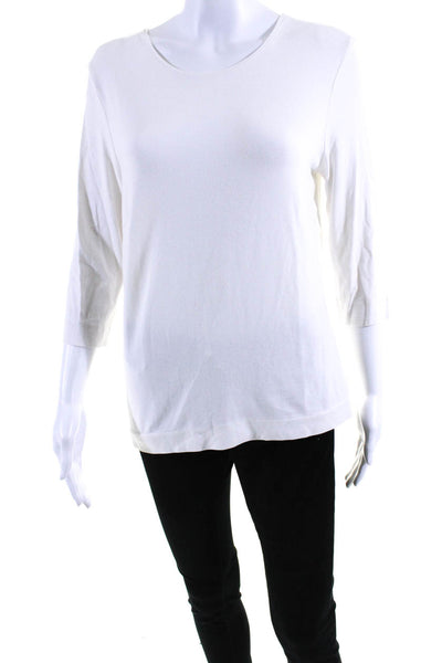 Petrovitch & Robinson Womens 3/4 Sleeve Scoop Neck Shirt White Size FR 42