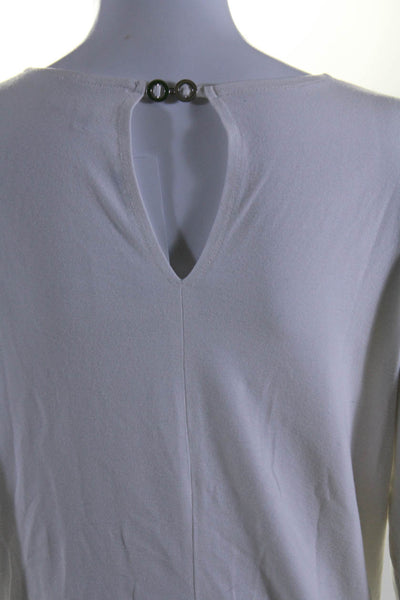 Petrovitch & Robinson Womens 3/4 Sleeve Scoop Neck Shirt White Size FR 42