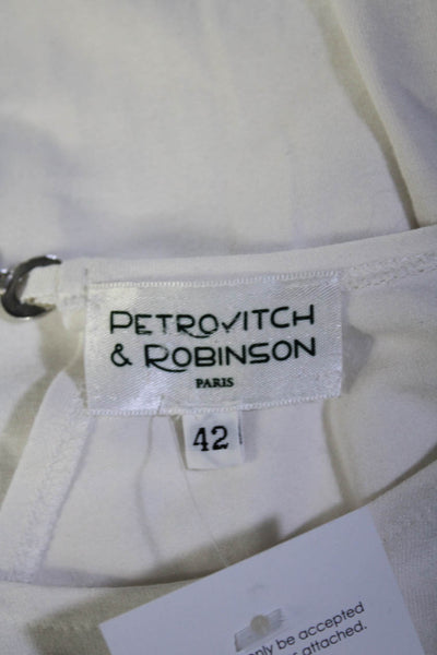 Petrovitch & Robinson Womens 3/4 Sleeve Scoop Neck Shirt White Size FR 42