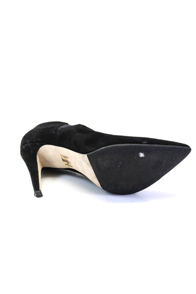 Tamara Mellon Womens Black Suede Pointed Toe Heels Pumps Shoes Size 7.5