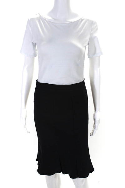 D&G Dolce & Gabbana Womens Mini Flat Front Trumpet Skirt Black Size EUR 40