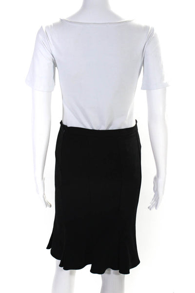 D&G Dolce & Gabbana Womens Mini Flat Front Trumpet Skirt Black Size EUR 40