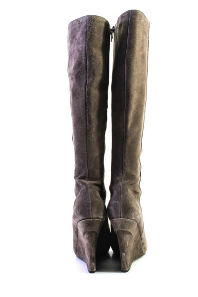 Vera Wang Lavender Label Women's Round Toe Suede Knee High Boot Gray Size 9