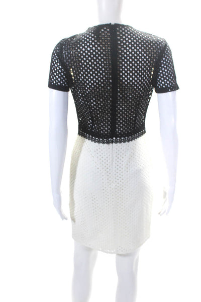 Aqua Tony Cohen Womens Knit Short Sleeve Textured Dresses White Size XS M Lot 2