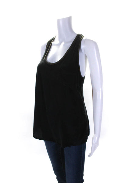 Joie Women's Scoop Neck Sleeveless Racer Back Tank Top Black Size S