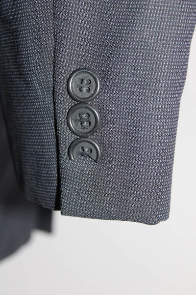 Giorgio Armani Le Collezioni Mens Two Button Blazer Black Blue Size 43 Regular