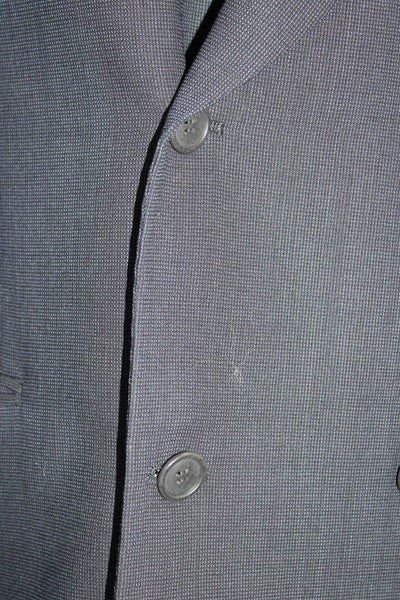 Giorgio Armani Le Collezioni Mens Two Button Blazer Black Blue Size 43 Regular