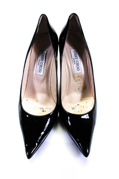 Jimmy Choo Womens Patent Leather Pointed Toe Pumps Heels Black Size 41 11