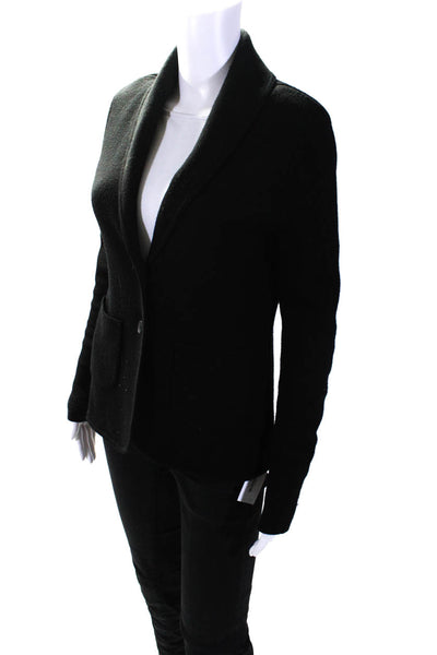 Margaret OLeary Womens Black Wool Long Sleeve Cardigan Blazer Sweater Top Size M