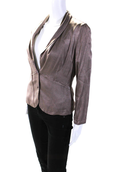 Ghost Womens Metallic Mauve Two Button Long Sleeve Blazer Size S