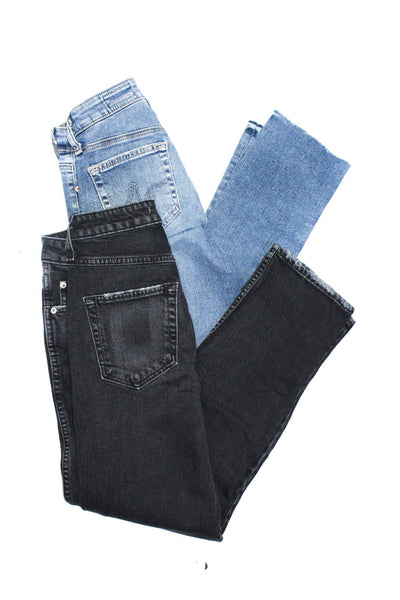 AG Adriano Goldschmied Amo Womens Button Straight Jeans Blue Size EUR25 Lot 2