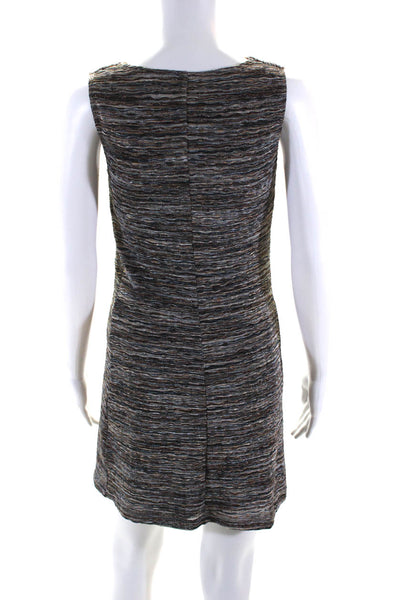 Papillon Blanc Womens Metallic Knit Cowl Neck Sheath Dress Blue Brown Size XS