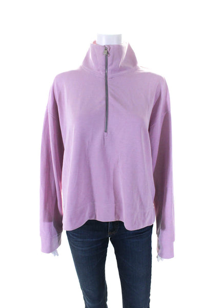 Athleta Womens Half Zip Turtleneck Pullover Jacket Light Pink Size Large