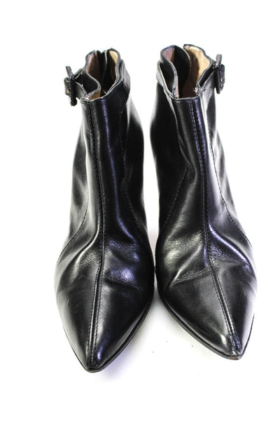 Manolo Blahnik Womens Cut-Out Buckled Stiletto Heels Booties Black Size EUR36