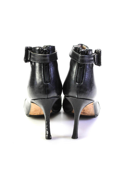 Manolo Blahnik Womens Cut-Out Buckled Stiletto Heels Booties Black Size EUR36