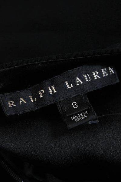 Ralph Lauren Black Label Womens V Neck Knee Length Sheath Dress Black Size 8