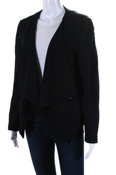 Akris Punto Womens Long Sleeve Open Front Knit Light Jacket Navy Blue Size 12