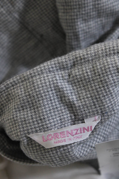 Lorenzini Womens Gray Houndstooth Collar Long Sleeve Button Down Shirt Size L