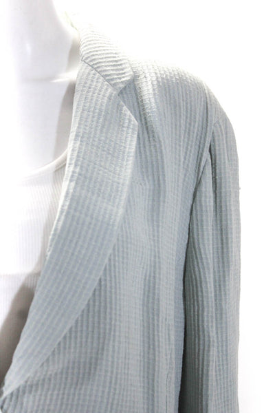 Giorgio Armani Womens Single Button Notched Lapel Woven Blazer Jacket Blue IT 50