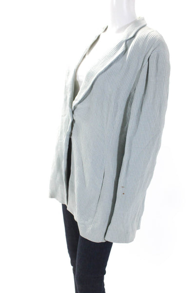 Giorgio Armani Womens Single Button Notched Lapel Woven Blazer Jacket Blue IT 50