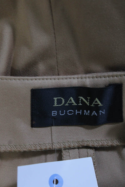 Dana Buchman Womens Side Zip High Rise Pleated Trouser Pants Brown Size 16